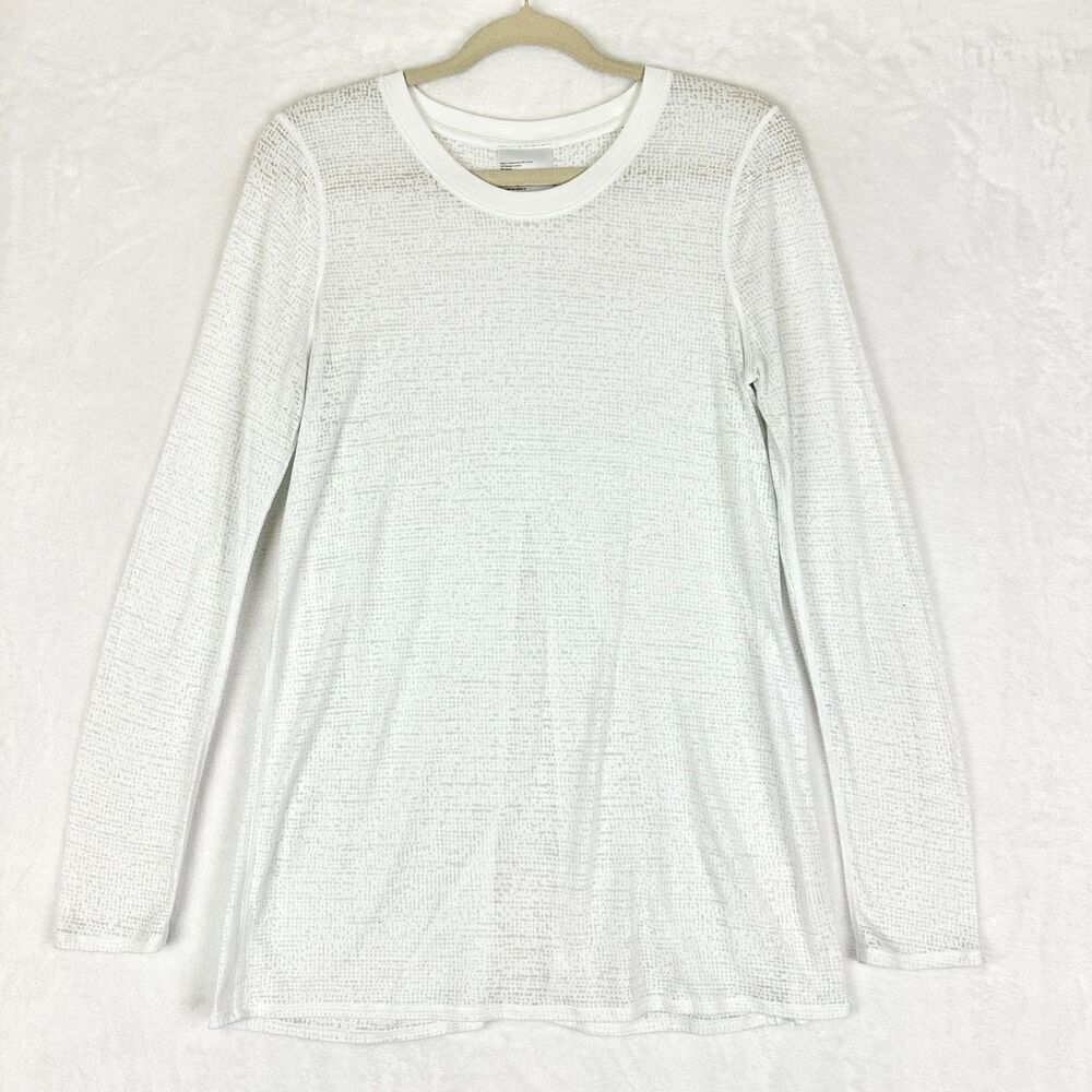 Lululemon Uncovered Tall Long Sleeve Tie Tee Shirt Size 6 White Athletic